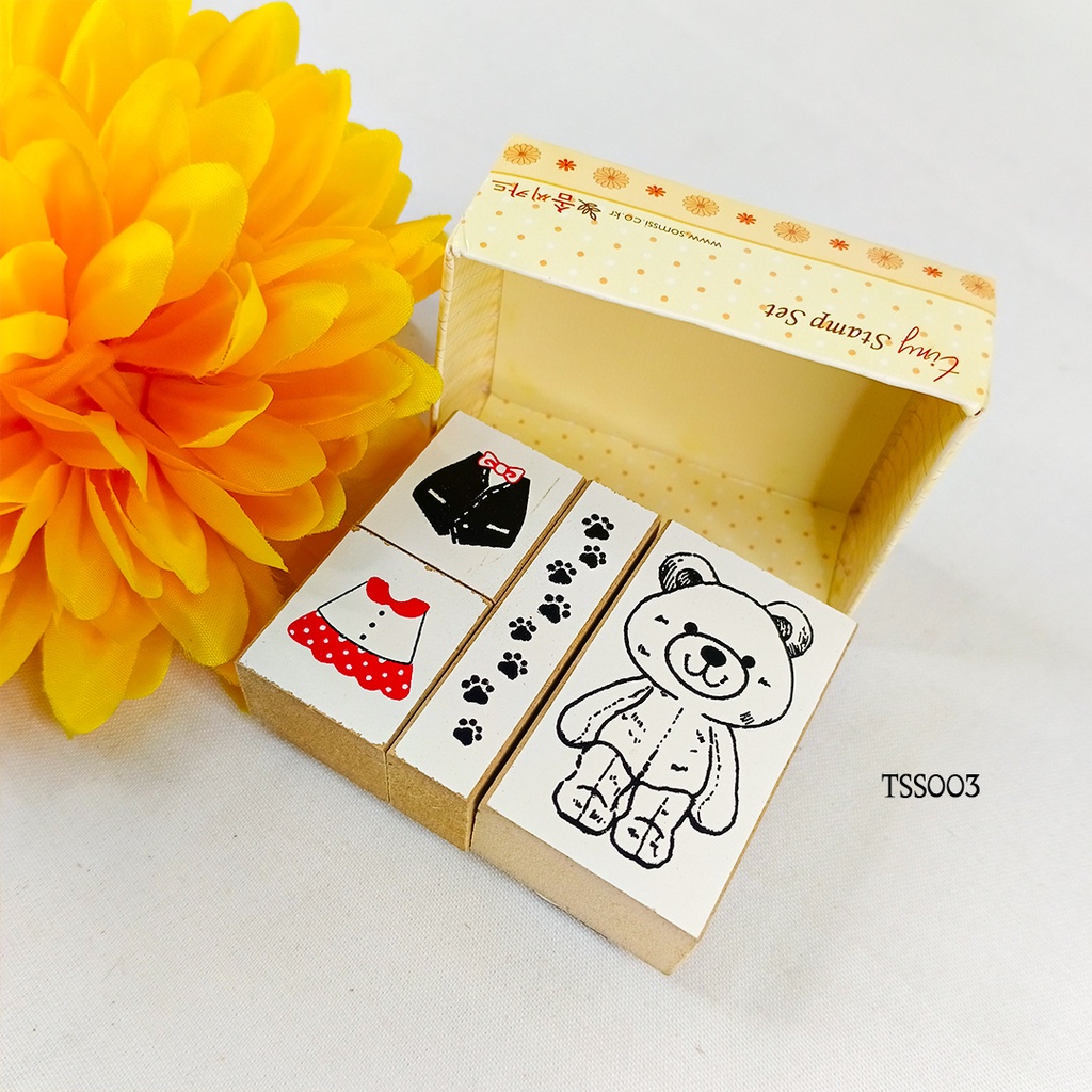 

Scrapbook Stampel Box Motif Bear Dekorasi Buku TSS-RA003