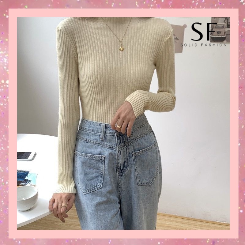 Solid Fashion baju hijab wanita korean style bkk19393