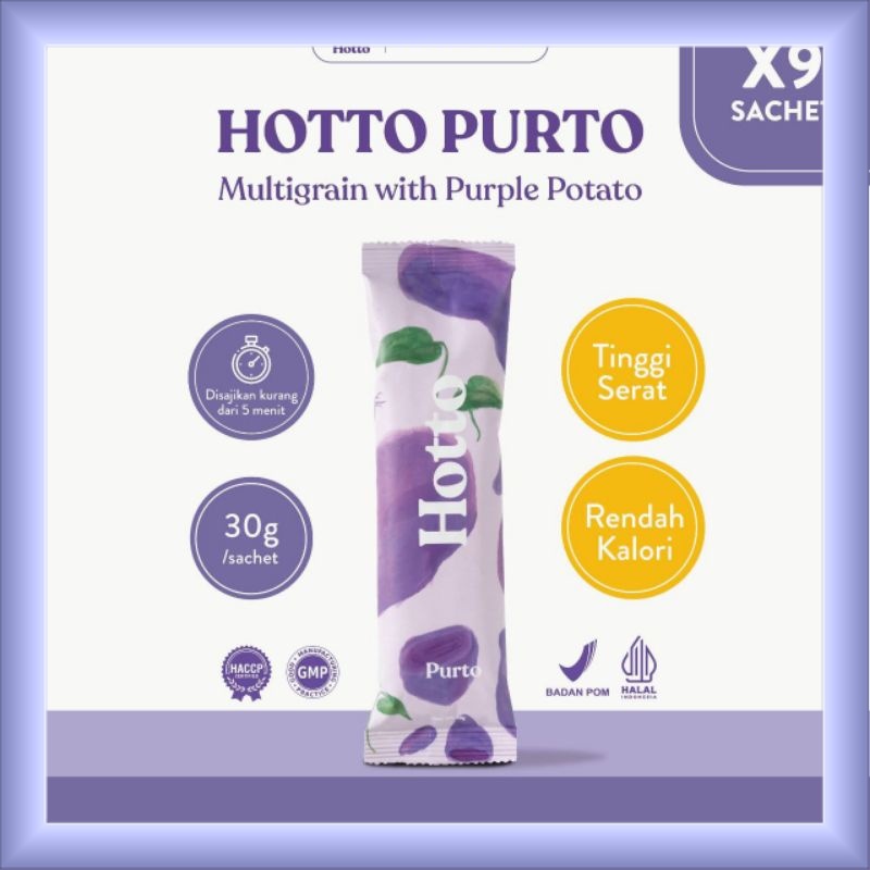 

Hotto Purto Oat 9 Sachet Minuman Multigrain Hotto Purto eceran Per sachet