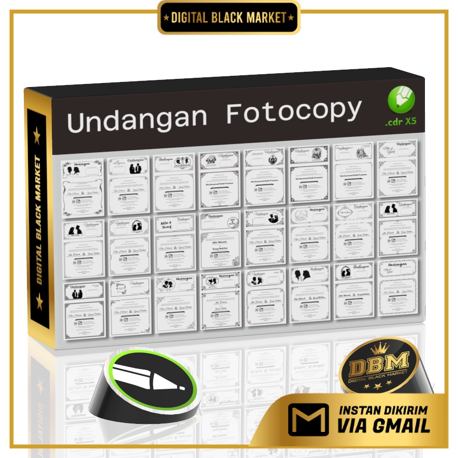 ID119001 - 25 Desain Undangan Fotocopy Format CorelDraw V15