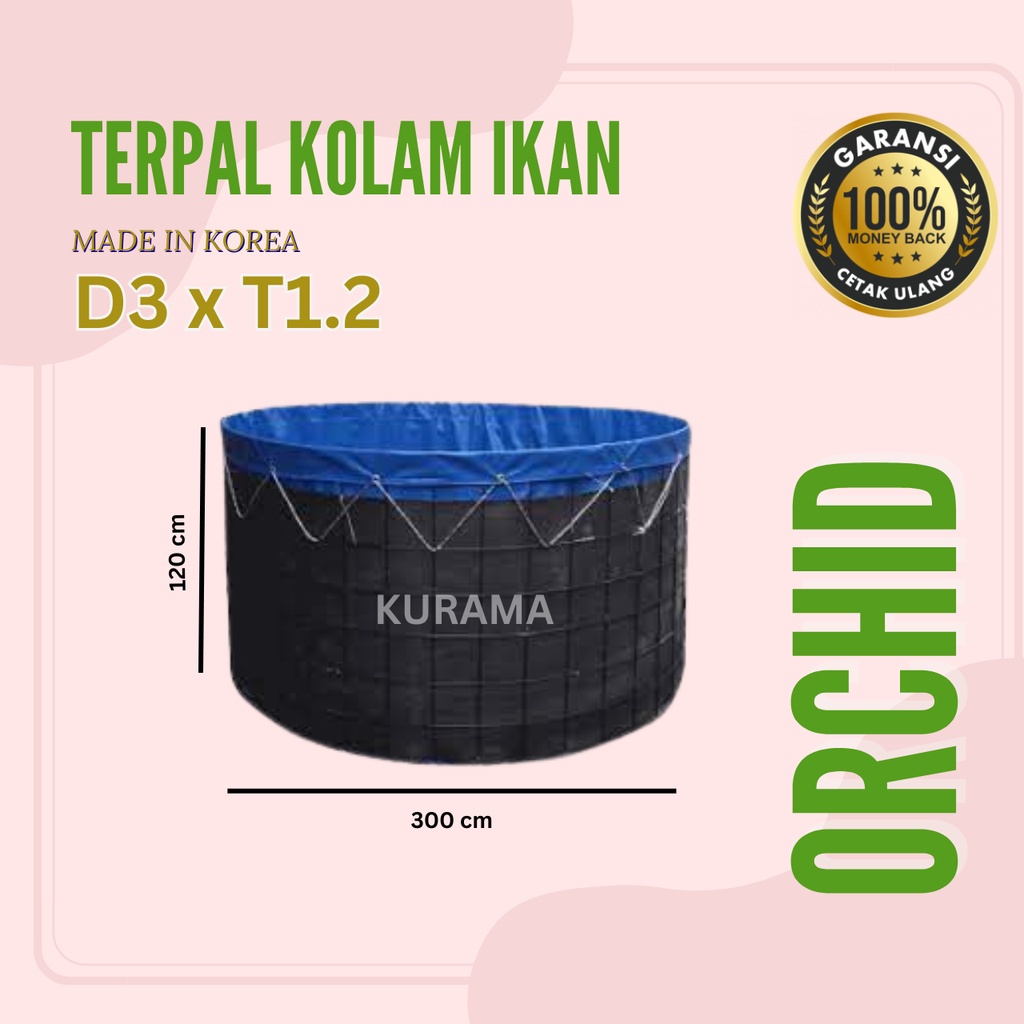 TERPAL KOLAM BULAT D3xT1.2 / D 300 x T 120 TERPAL KOLAM ORCHID