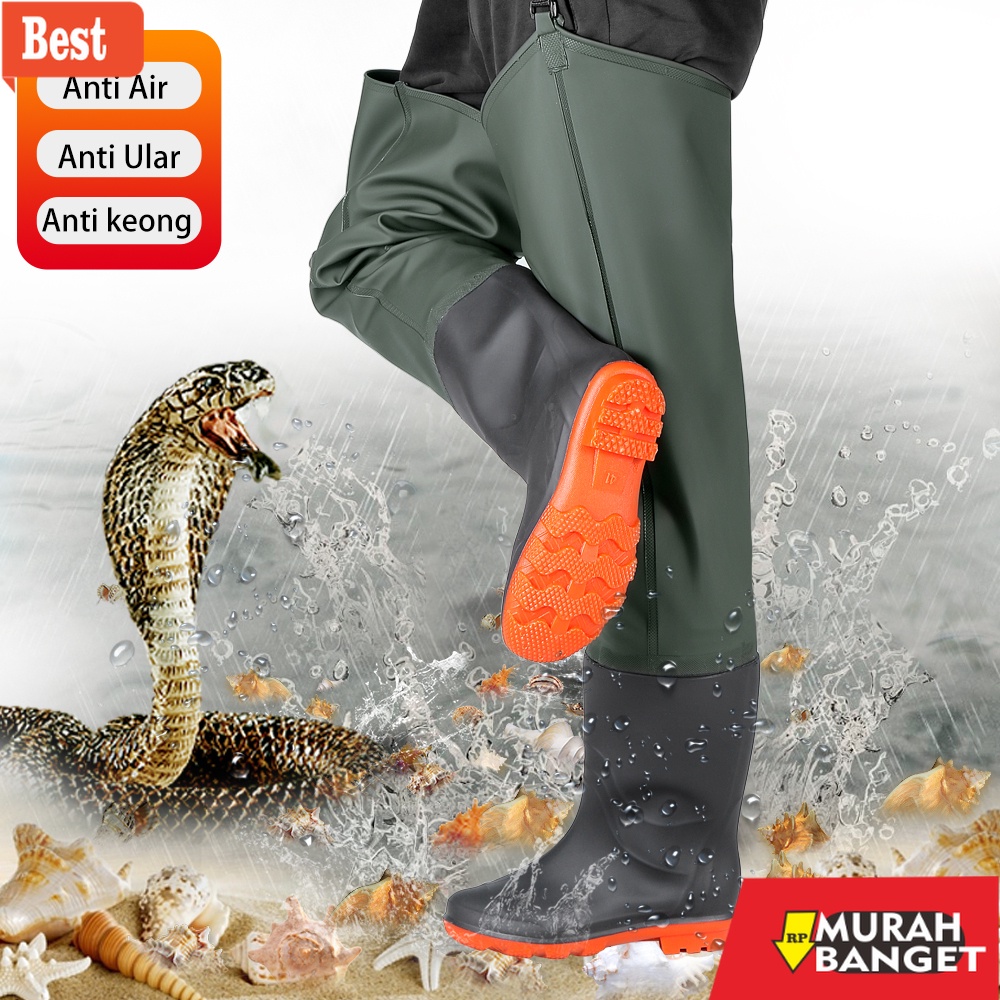 Boot pria terbaru- Sepatu Karet Boot Petani Sawah Panjang Celana Mancing Anti Air Waterproof Safety 