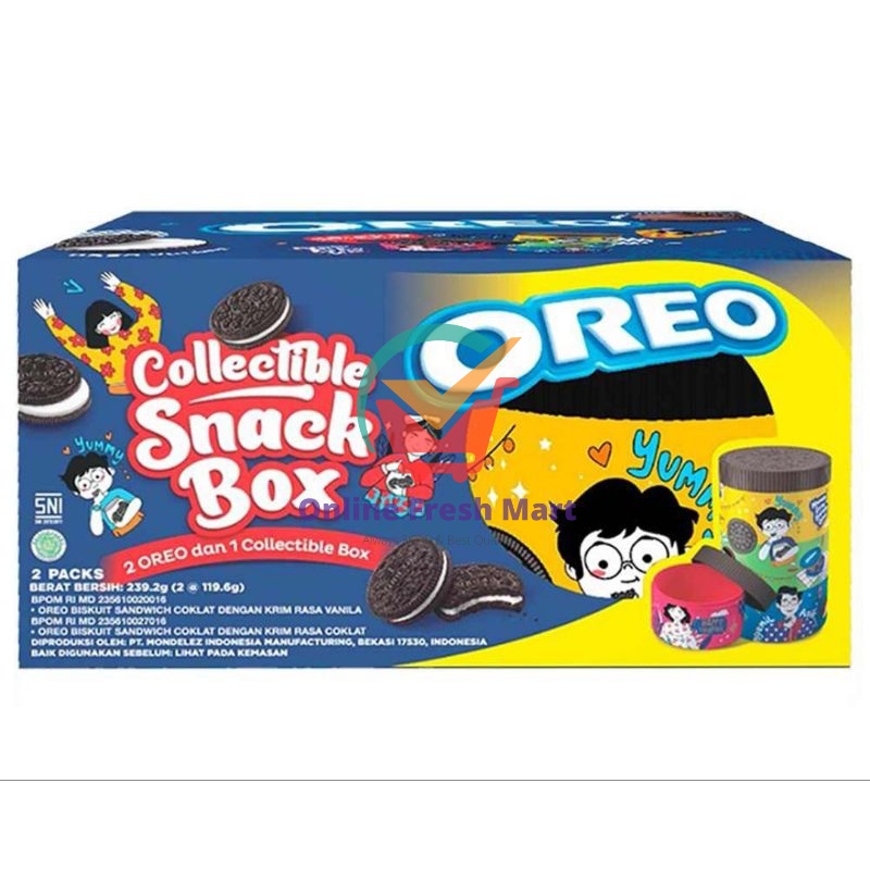 

Oreo Snack box, beli 2 oreo vanilla+coklat gratis toples snack - Online Fresh Mart Denpasar