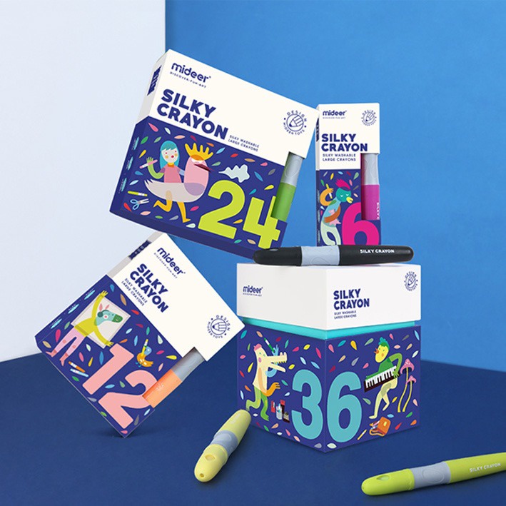 

Mideer Silky Crayon 12 pcs/24 pcs Mainan Edukasi Alat Tulis Mewarnai