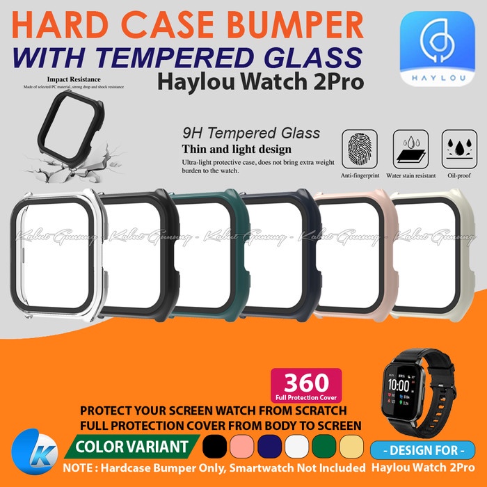 Hard Case Bumper for Haylou Watch 2 Pro / LS02 PRO With Tempered Glass