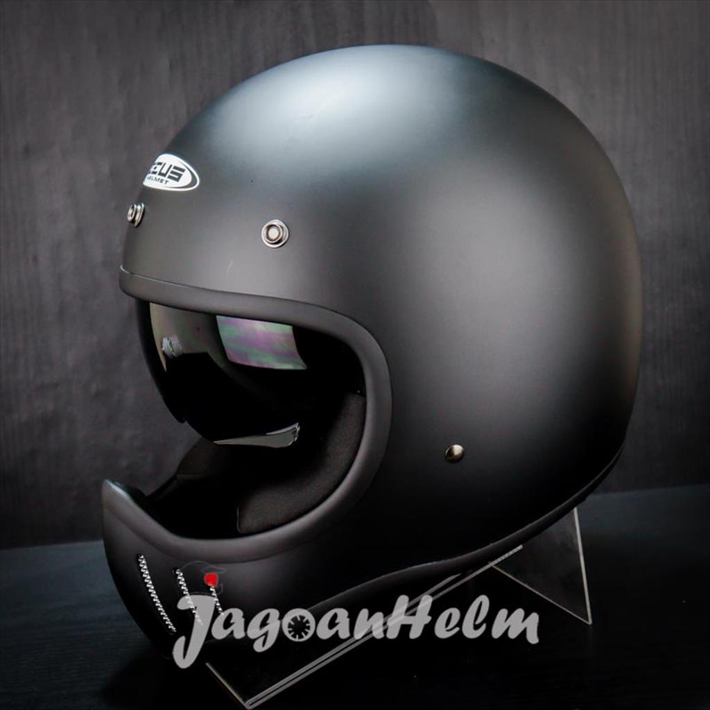 ZEUS HELM ZS916 D SOLID | MATT BLACK | ZS916D - ZEUS 916 RETRO CLASSIC