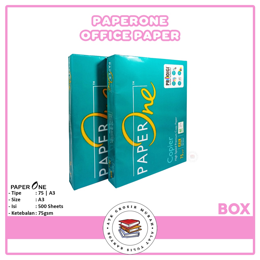 

PAPER ONE - Kertas Fotokopi A3 75gsm - Box