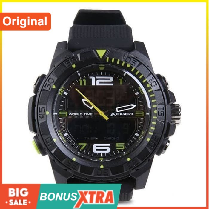 Jam Cowok Eiger Baitou Digital & Analog Watch 910003358002 Original