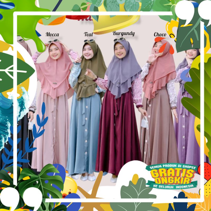 EMKA HIJAB-Gamis Hana Dress Original By Emka Hijab/Gamis Senorita/Gamis Busui/ solat sholat ied idul