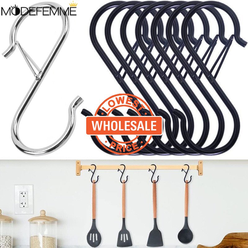 [Harga Grosir] Windproof Clothes Pants Hanger Pot Tanaman Peralatan Dapur Rak Gantung Desain Gesper Bentuk S Hook Heavy Duty Serba Serbi Finishing Rak Perlengkapan Organizer Tahan Lama