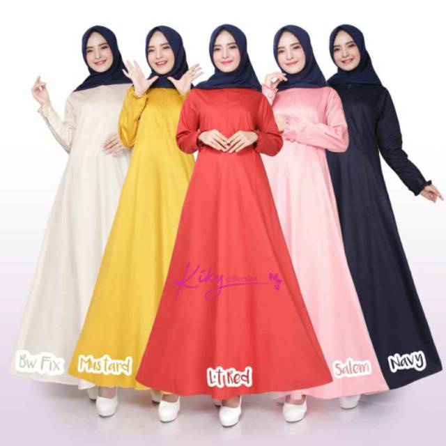 Terbaru ✨ Gamis Syari Wanita Gamis Katun Jepang Premium Ori Cantik Murah Basic Polos Hitam Size S M 
