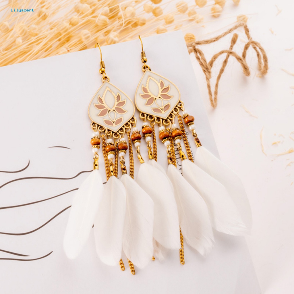 Lilyscent 1pasang Liontin Telinga Ringan Untuk Pakaian Sehari-Hari Fashion Anting Rumbai Elegan