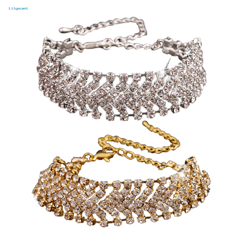 Lilyscent Gelang Cuff Hias Untuk Pernikahan Alloy Cuff Bangle Tahan Lama