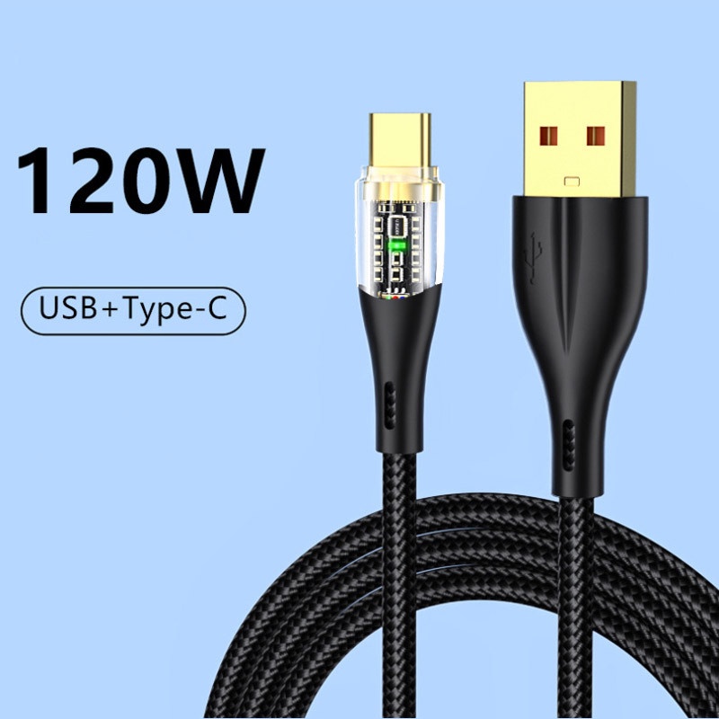 Kabel Data Charger 120W 6A Kabel USB Tipe C QC 3.0 Fast Charging Wire Kabel Data USB-C Charger Untuk Samsung