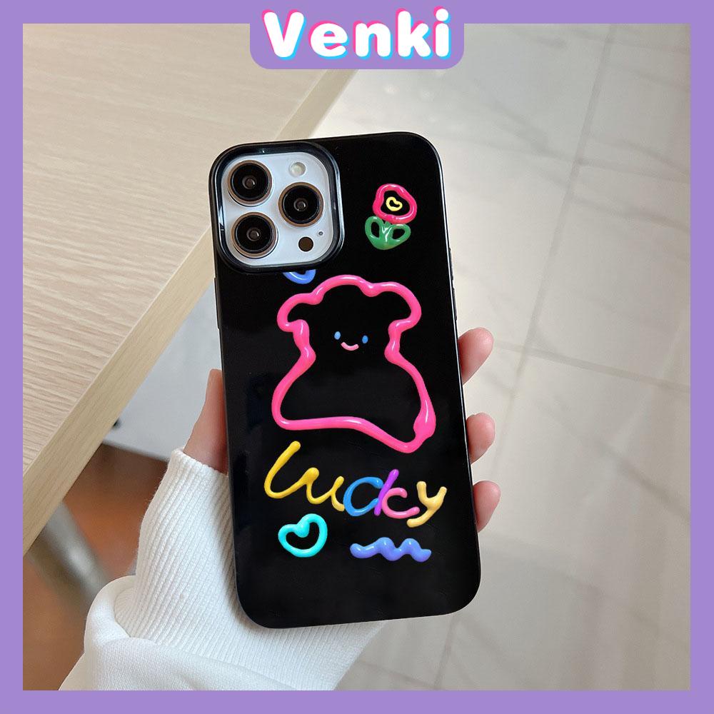 iPhone Case Soft TPU Glossy Black Candy Case Cute Color Graffiti Camera Protection Shockproof For iPhone 14 13 12 11 Pro Max 7 8 Plus X XR