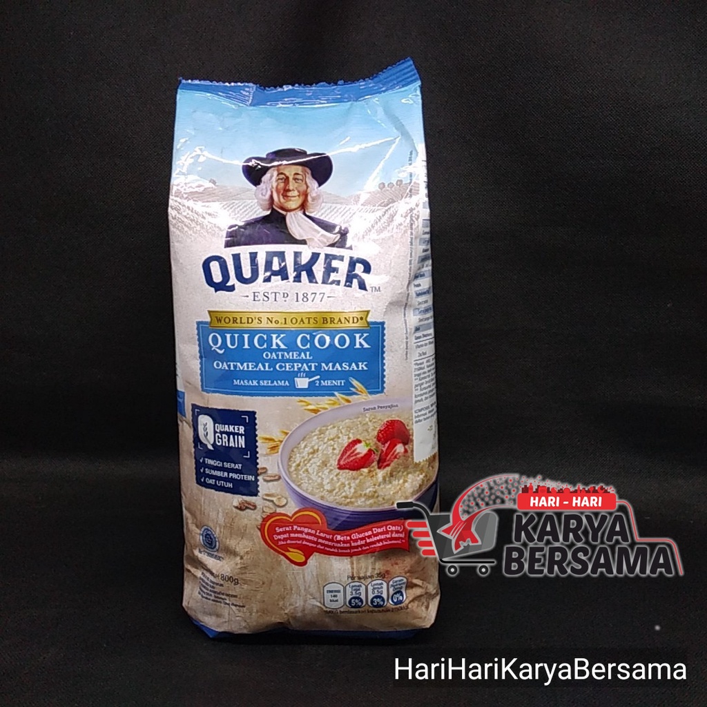 

QUAKER QUICK COOK OATMEAL POUCH 800GR