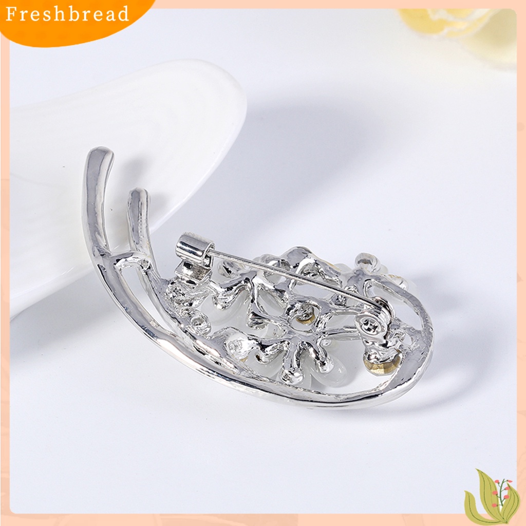 &lt; Freshbread &gt; Bros Lencana Bros Berlian Imitasi Bunga Alloy Hias Elegan Untuk Hajatan