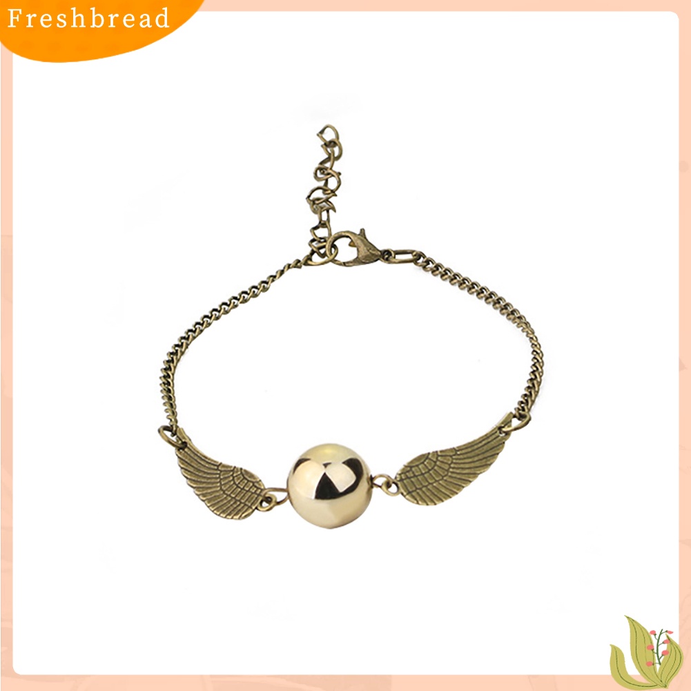 &lt; Freshbread &gt; Fashion Perhiasan Hadiah Bola Ajaib Sayap Malaikat Liontin Pasangan Gelang Bangle