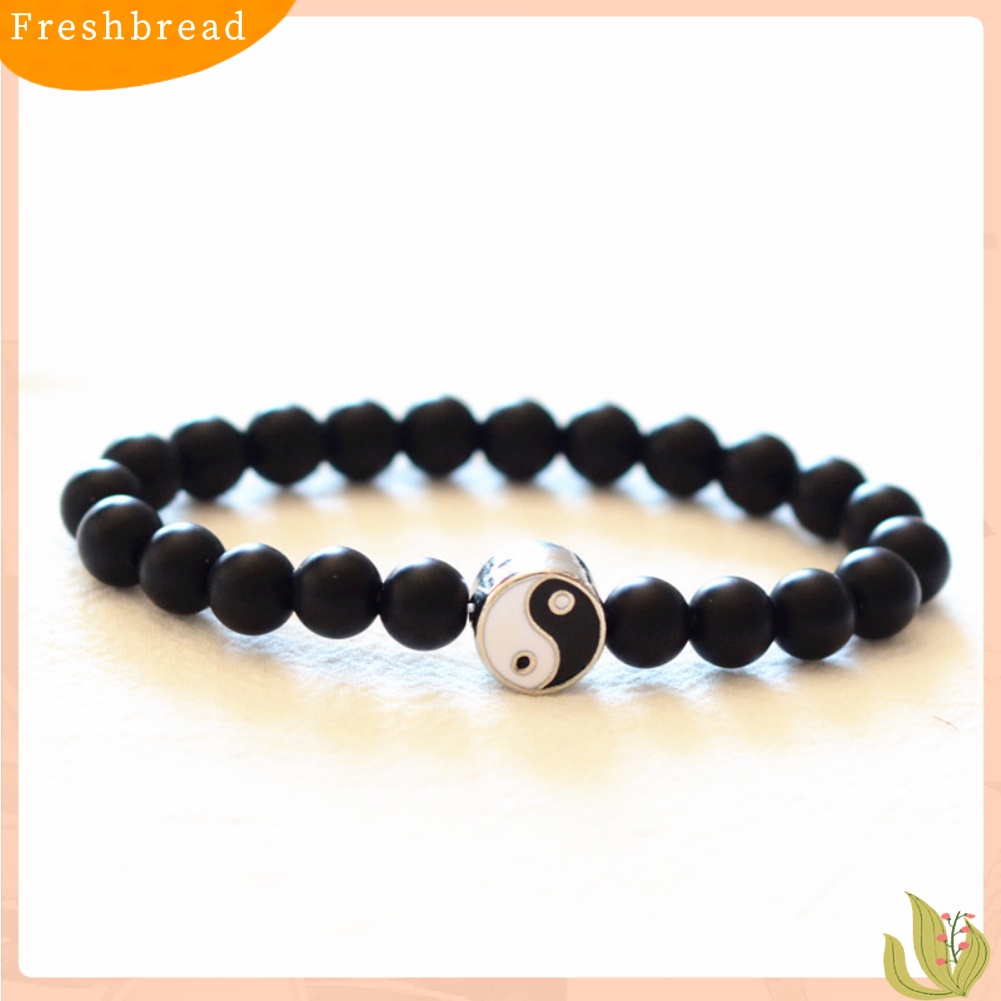 &lt; Freshbread &gt; Fashion Klasik Putaran Yin Yang Beads Unisex Gelang Pecinta Pasangan Perhiasan Hadiah