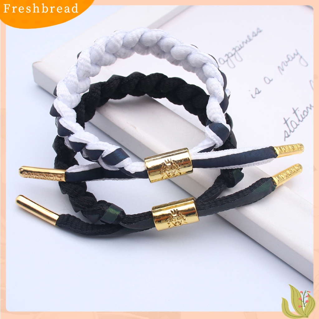&lt; Freshbread &gt; Adjustable Handmade Anyaman Hologram Reflektif Gelang Dikepang Gelang Aksesoris Fashion