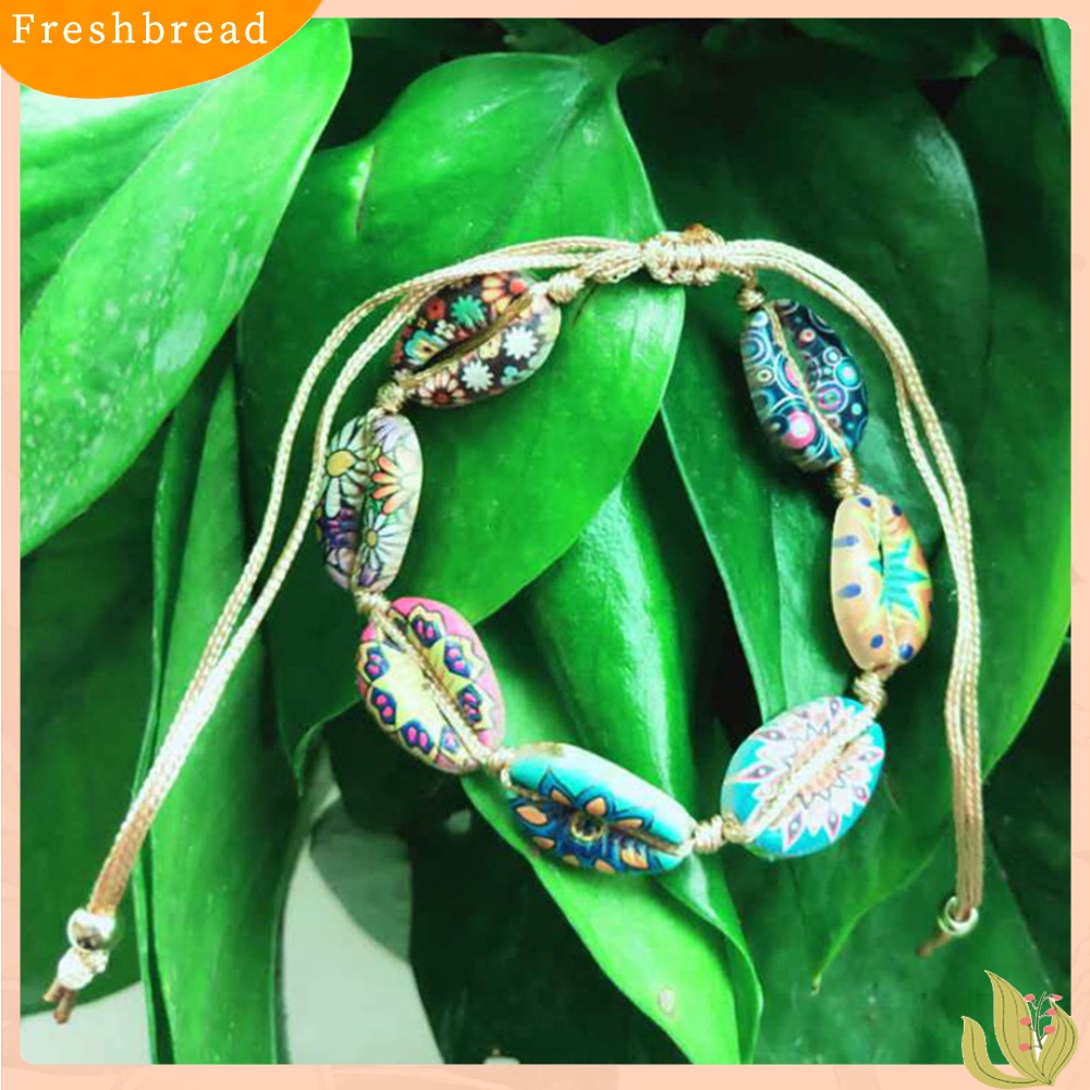 &lt; Freshbread &gt; Hawaii Wanita Musim Panas Pantai Cowrie Kerang Pesona Untai Gelang Bangle Perhiasan