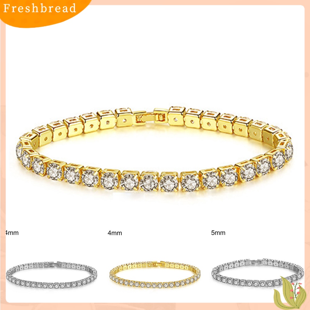 &lt; Freshbread &gt; Wanita Gelang Geometris Cubic Zirconia Perhiasan Sparkling Electroplating Bracelet Untuk Pesta