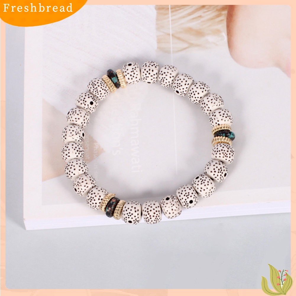 &lt; Freshbread &gt; 4Pcs Vintage Wanita Mutiara Imitasi Bodhi Beads Rumbai Gelang Set Pernyataan Perhiasan