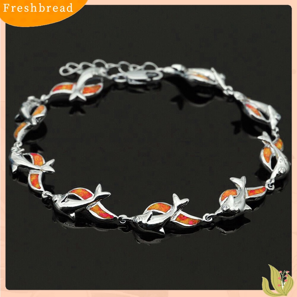 &lt; Freshbread &gt; Gelang Dolphin Charm Perhiasan Hadiah Paduan Wanita Fashion Dolphin Rantai Gelang Untuk Pesta Perjamuan