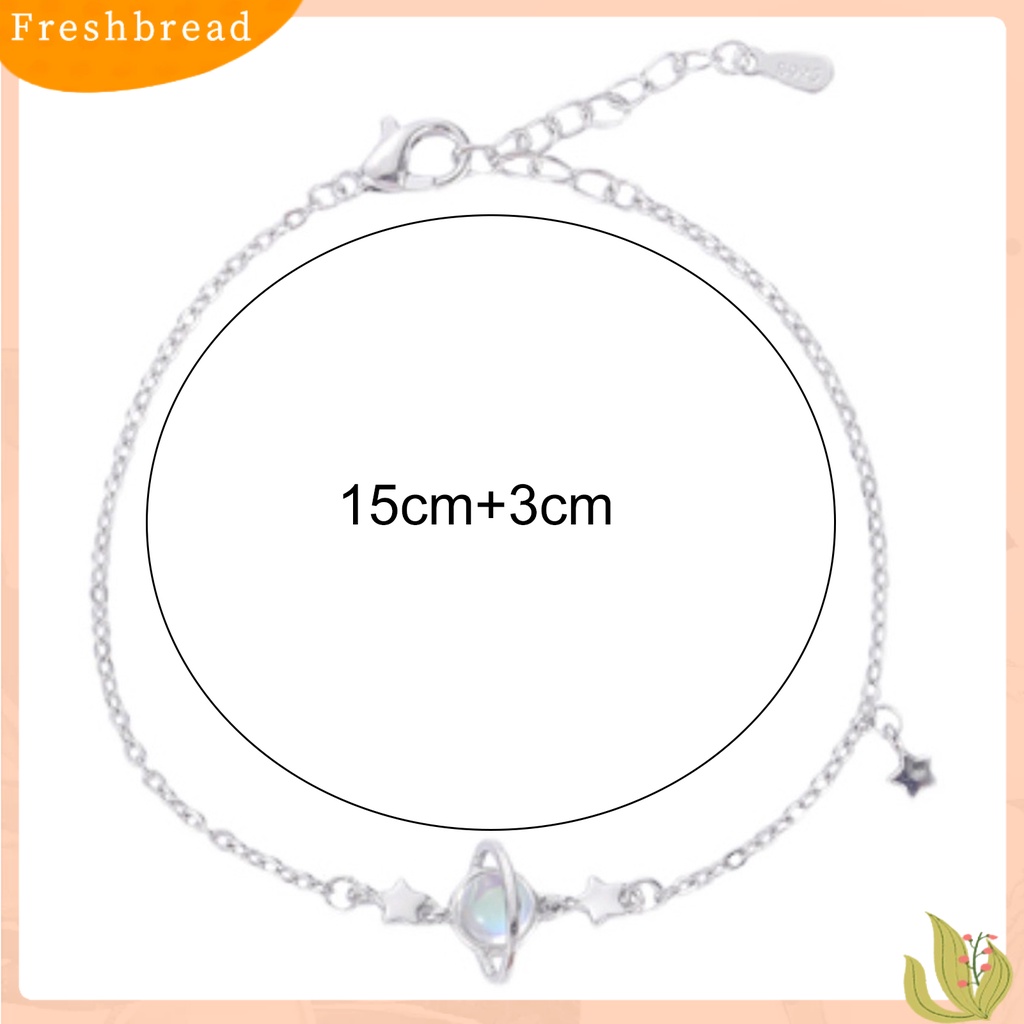 &lt; Freshbread &gt; Wanita Gelang Faux Moonstone Bintang Individu Romantis Planet Liontin Wanita Bangle Women Jewelry