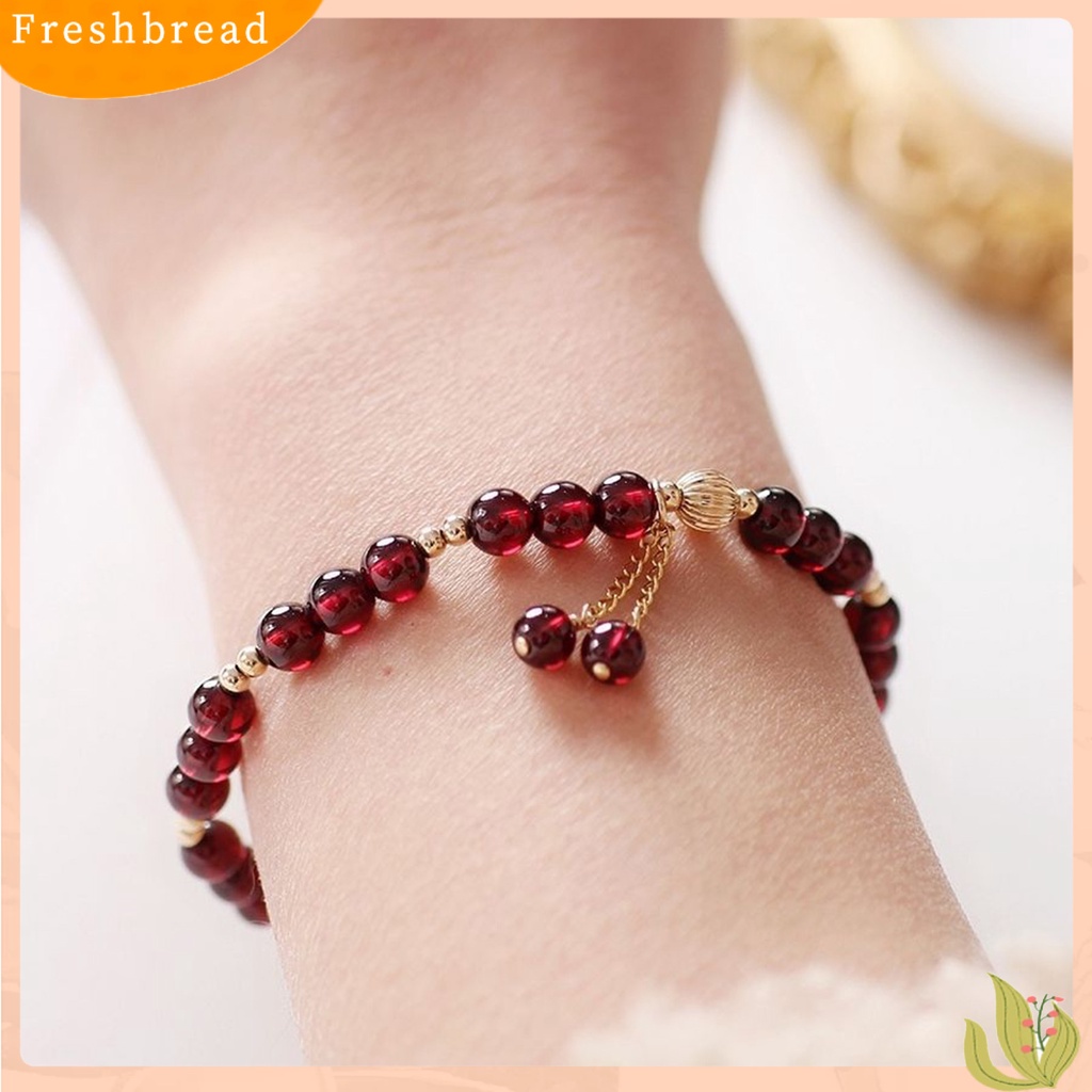 &lt; Freshbread &gt; Wanita Gelang Warna Kontras Mewah Manik-Manik Untai Penampilan Bagus Reguler Fit Hias Portable Permukaan Halus Tembus Lady Bangle Perhiasan Wanita