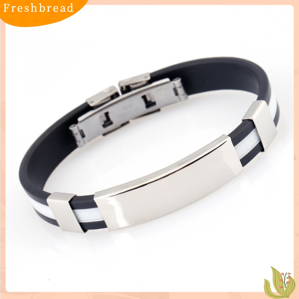 &lt; Freshbread &gt; Fashion Silikon Gelang Gelang Pria Adjustable Bangle Perhiasan Hadiah Ulang Tahun