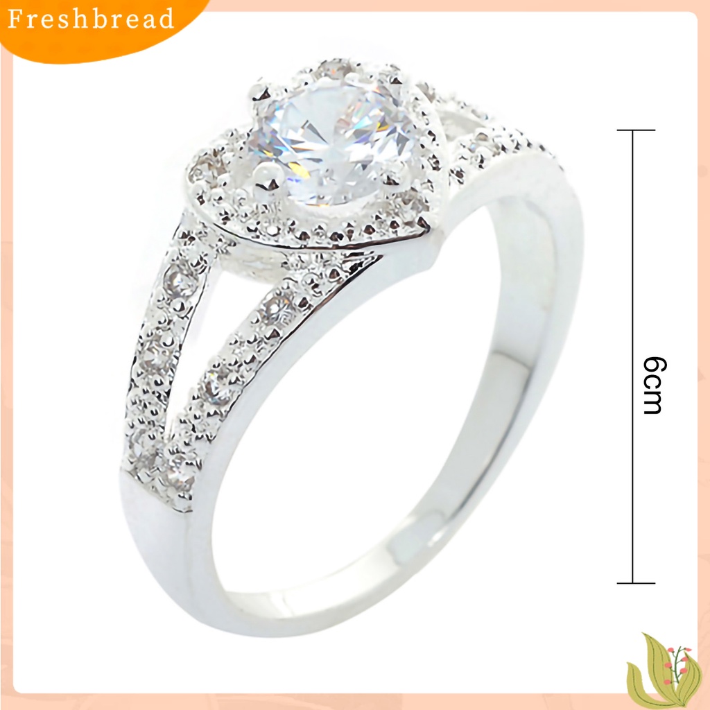 &lt; Freshbread &gt; Cincin Berlian Imitasi Hias Perhiasan Kreatif Bentuk Hati Hadiah Pertunangan Untuk Wanita