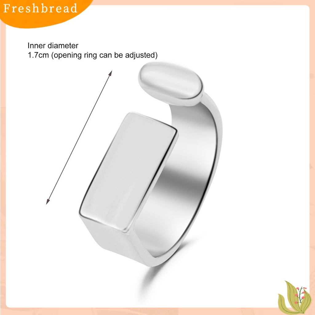 &lt; Freshbread &gt; Lebar Sederhana Paduan Unisex Cincin Berbentuk U Cincin Jari Terbuka Aksesori Perhiasan