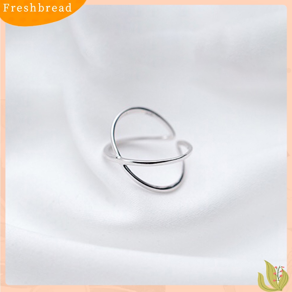 &lt; Freshbread &gt; Wanita Cross Open Finger Ring Adjustable Perhiasan Hadiah Pesta Ulang Tahun Pernikahan