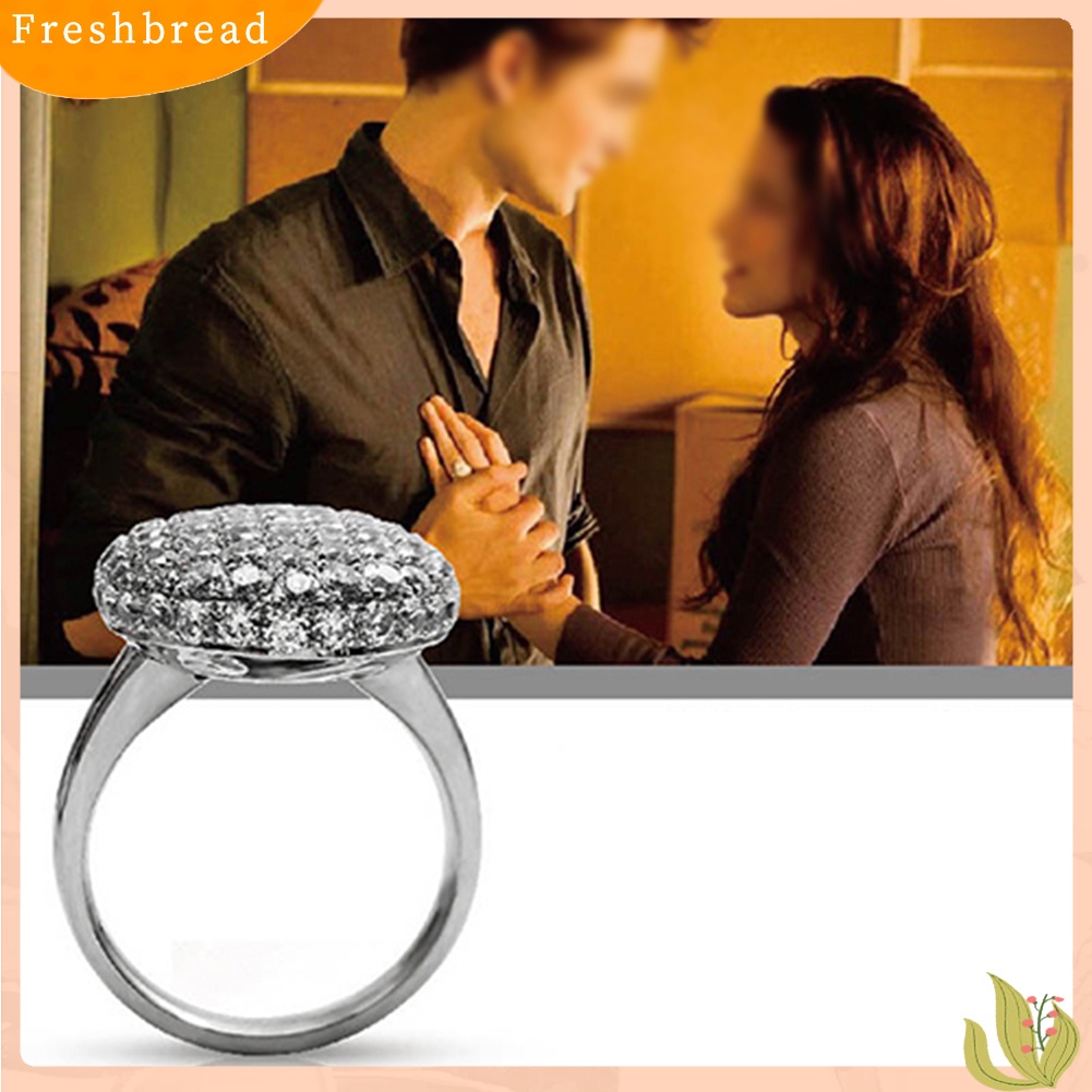 &lt; Freshbread &gt; Wanita Mewah Oval Berlian Imitasi Potongan Pernikahan Band Engagement Ring Ukuran 6-10
