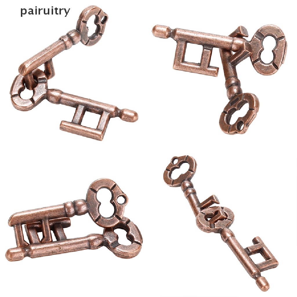 Prt 1pcs Alloy Kunci Ring Puzzle Otak Tester Tes IQ Anak Dewasa Mainan Cerdas PRT