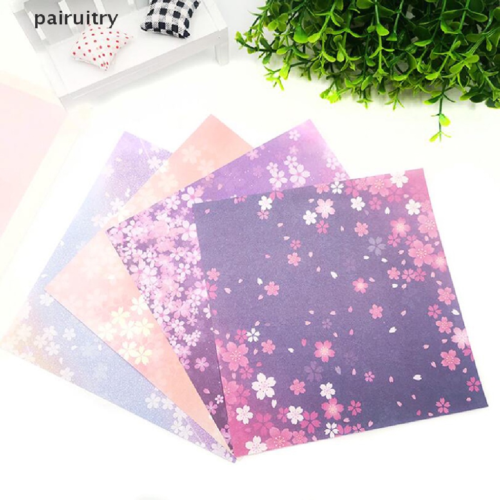 Prt 60/65Pcs Kertas Origami Bunga Bintang Luar Angkasa Lipat Dua Sisi DIY Papers Craft PRT