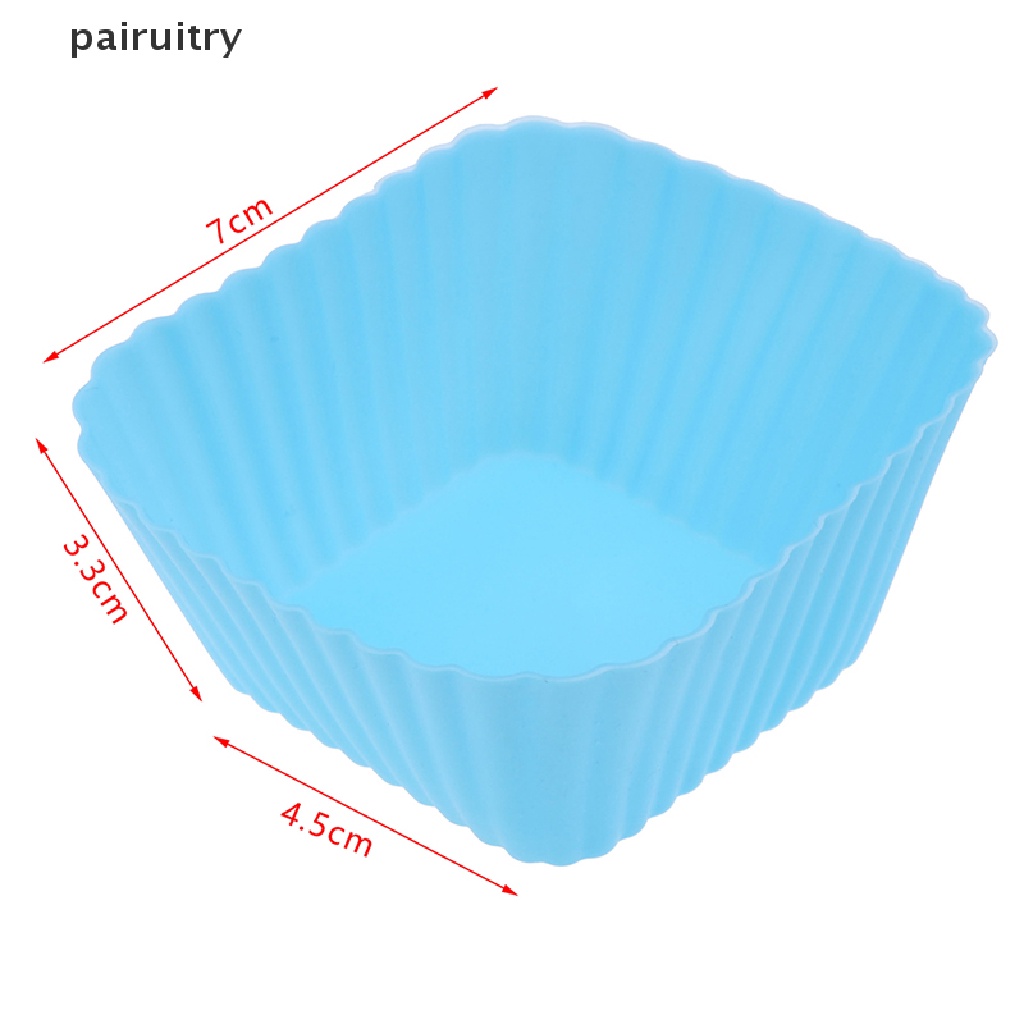 Prt1/6pcs 7cm Cetakan Puding Jelly Bentuk Persegi Cetakan Muffin Cake Cup Silicone PRT