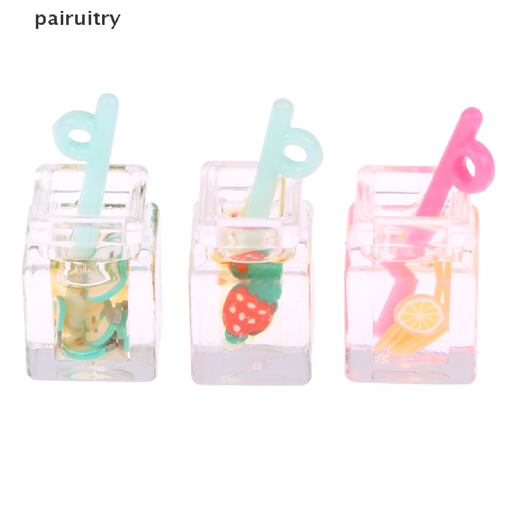 Prt 10pcs Mix Warna Cangkir Teh Gelas Mini Bubble Milk Tea Sippy Cup Fruit Slice Bottle Diy PRT