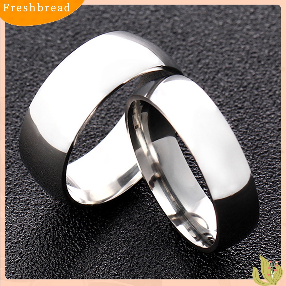 &lt; Freshbread &gt; Unisex Fashion Stainless Steel Pertunangan Pasangan Band Jari Cincin Perhiasan Hadiah