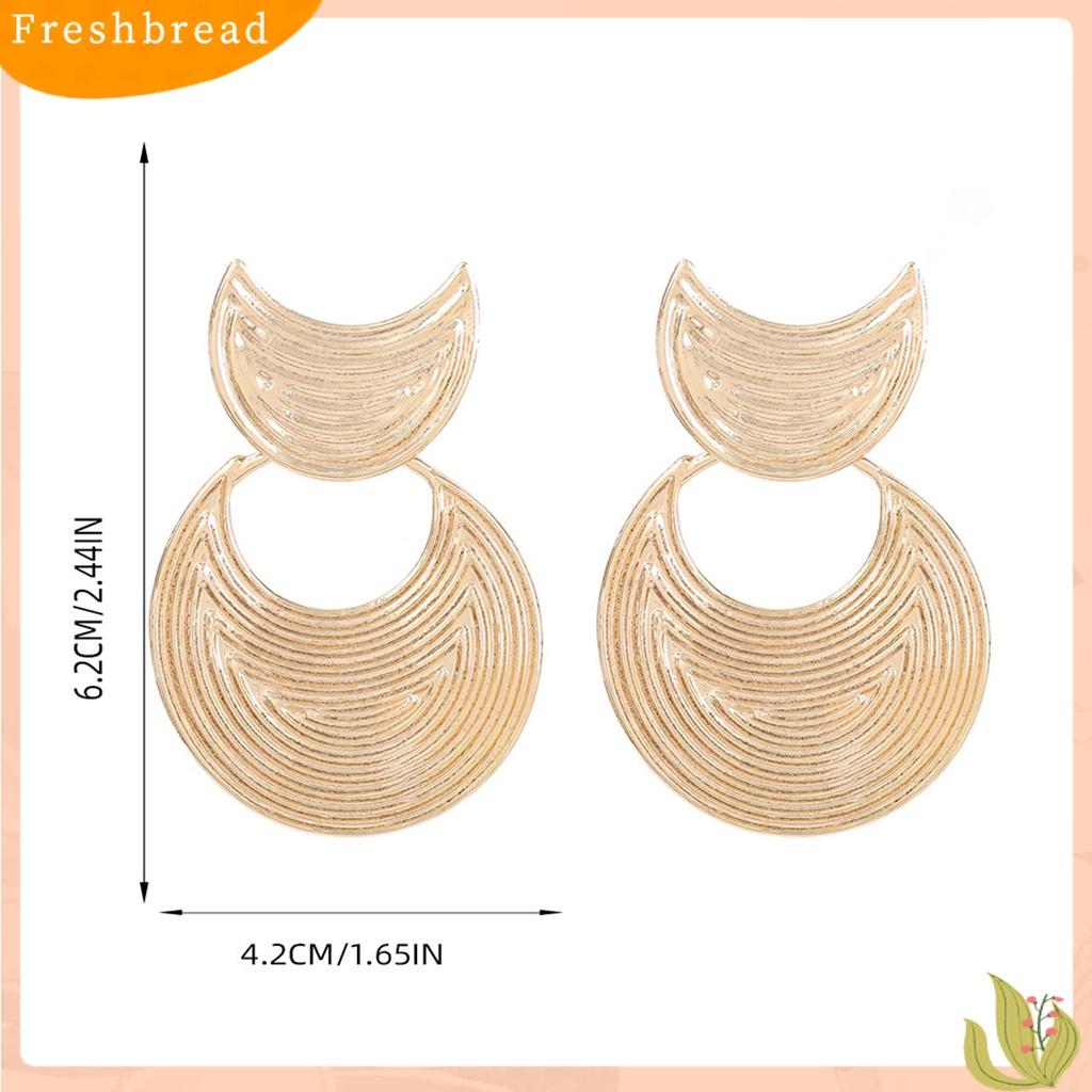 &lt; Freshbread &gt; Anting Bentuk Bulan Tahan Jatuh Berlebihan Fashion Anting Busur Geometris Sederhana Untuk Pesta