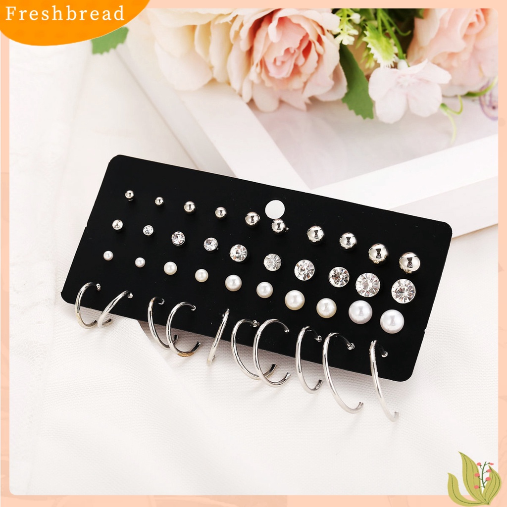 &lt; Freshbread &gt; 1set Anting Drop Warna Cerah Berkilau Efek Visual Tahan Korosi Bebas Alergi Hias Alloy Wanita All-Match Cinta Hati Gaya Women Earrings Set Untuk Anak Perempuan