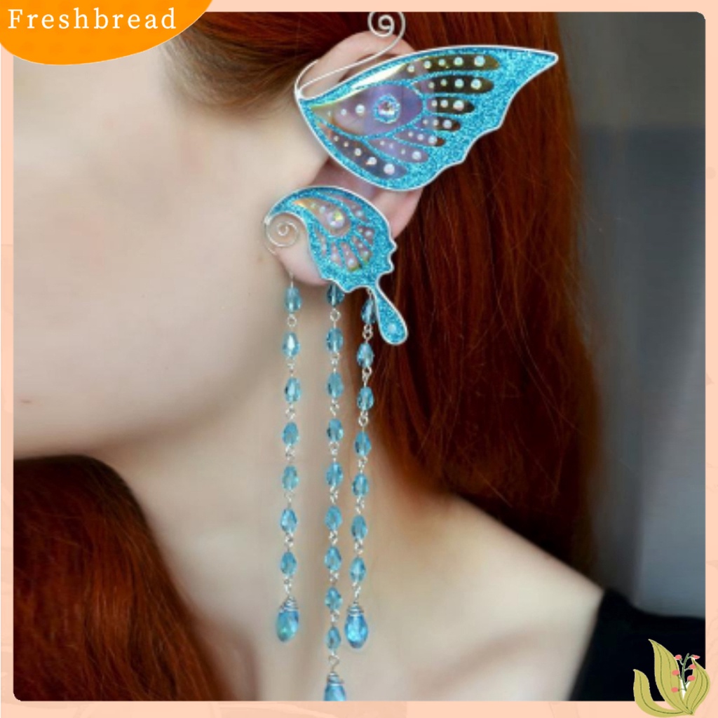 &lt; Freshbread &gt; 1Pc Klip Anting Kupu-Kupu Jumbai Perhiasan Sparkling Flower Ear Cuff Hadiah Ulang Tahun