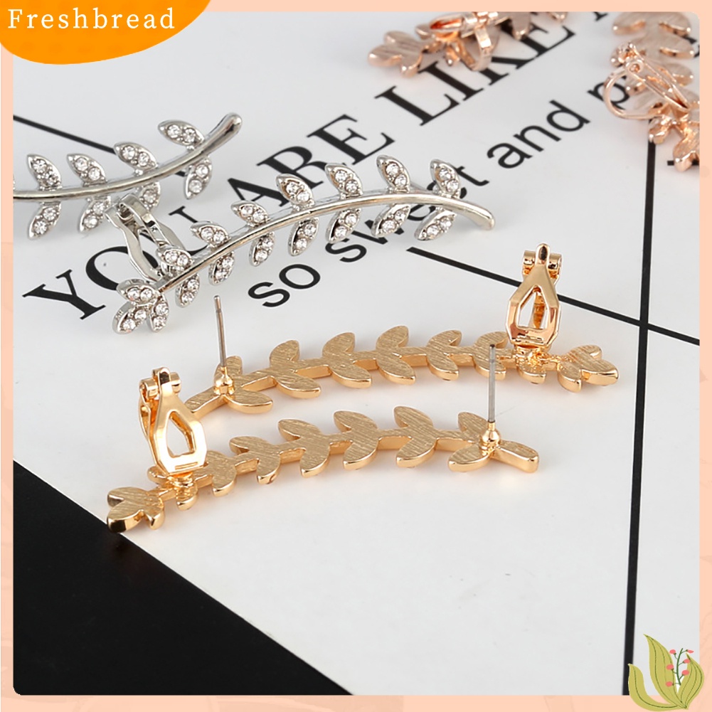 &lt; Freshbread &gt; Lady Mode Cabang Berlian Imitasi Pesona Stud Earrings Perhiasan Pernikahan Ear Jacket