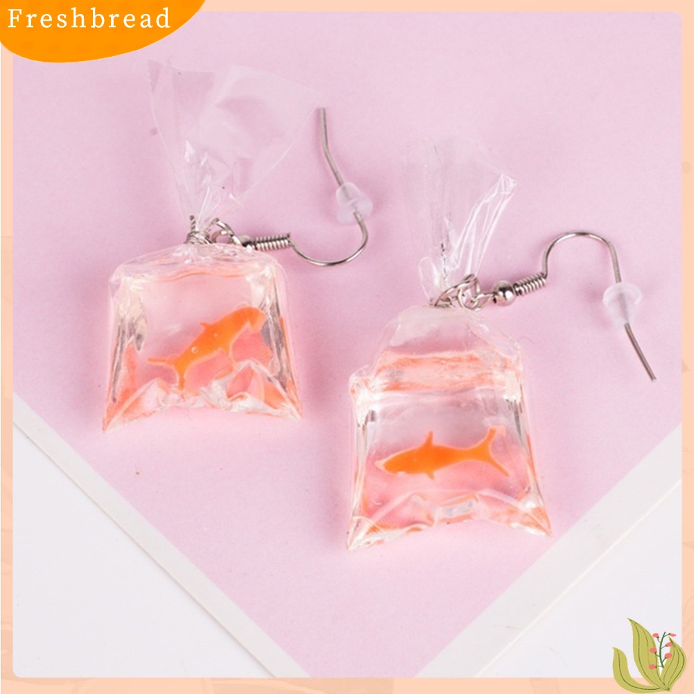 &lt; Freshbread &gt; Ikan Mas Lucu Bentuk Kantong Air Menjuntai Kait Anting Pesona Wanita Perhiasan Hadiah