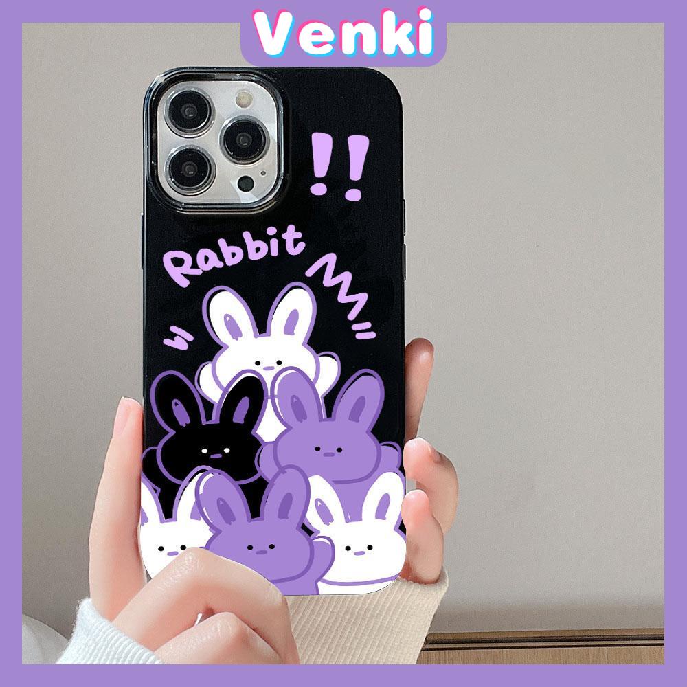 iPhone Case Soft TPU Glossy Black Candy Case Case Cute Cartoon Purple Rabbit Camera Protection Shockproof For iPhone 14 13 12 11 Pro Max 7 8 Plus X XR