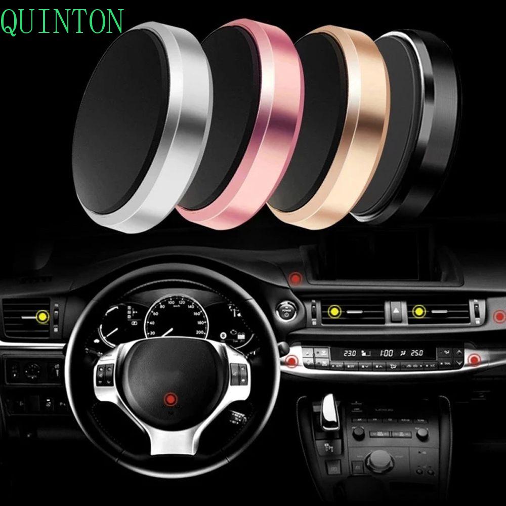 QUINTON Interior Accessories Magnetic Phone Stand Desktop Stand Phone Magnet Mount Car Phone Holder Metal Plate Dashboard Holder Wall Mount Nightstand Round shape Aluminum alloy GPS Car Mount/Multicolor