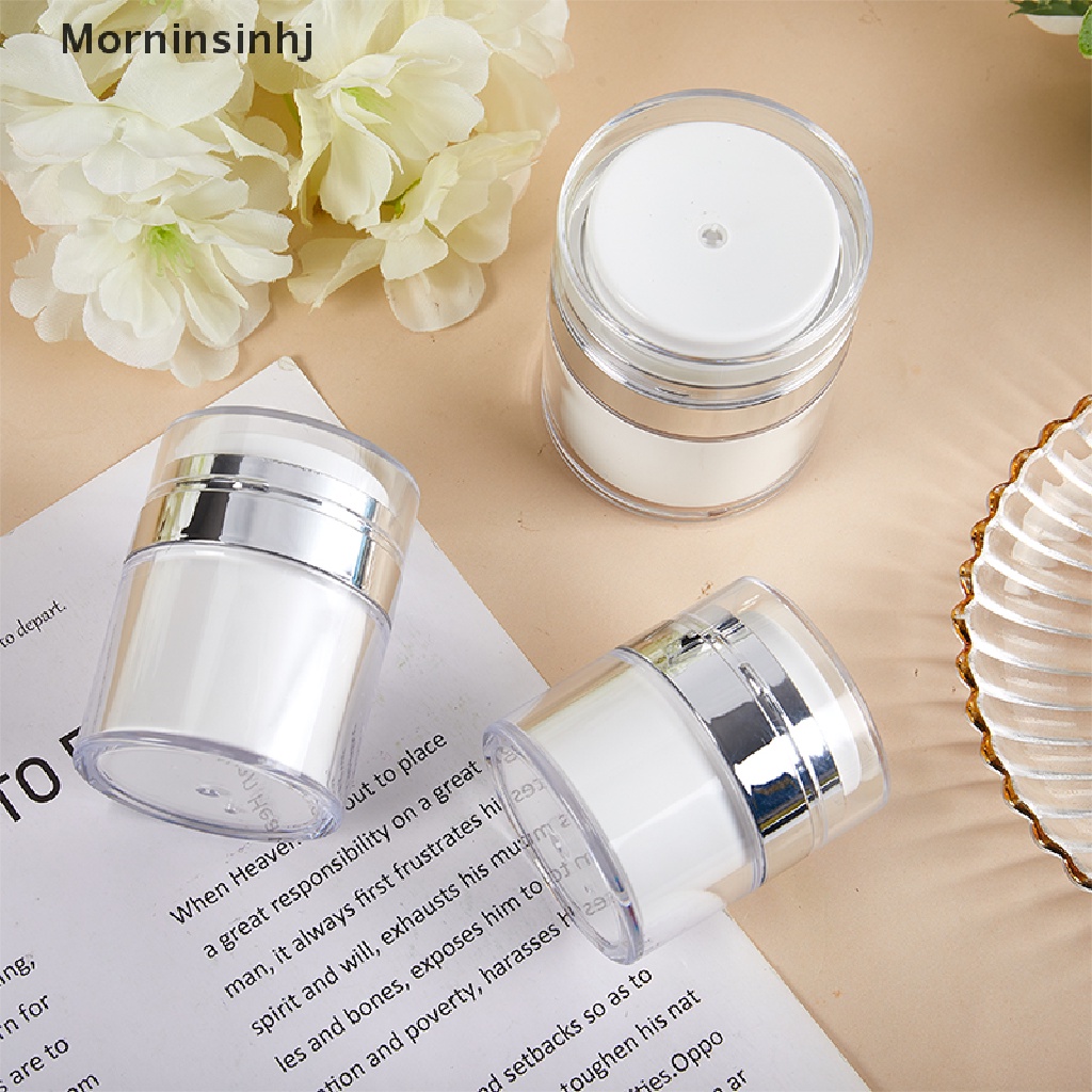 Mornin 15/30/50ml Vacuum Airless Pump Toples Wadah Kosmetik Isi Ulang Airless Travel id