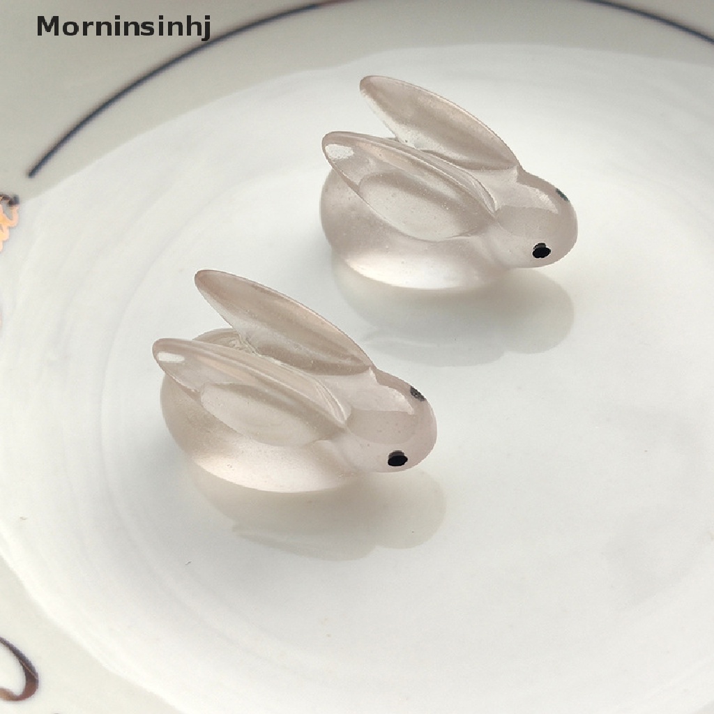 Mornin 10 Pcs Luminous Bunny DIY Perhiasan Aksesoris Miniatur Lem Krim Patung Kecil Resin Dekoratif Aksesoris id