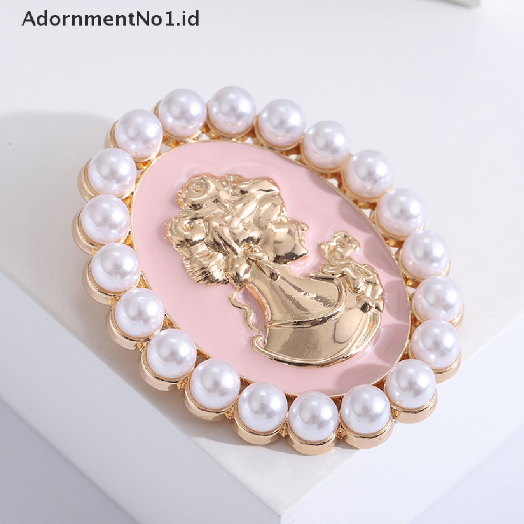 [AdornmentNo1] Mutiara Bros Untuk Wanita Drop Oil Queen Bros Kerah Pin Bentuk Oval Bros Mutiara Fashion Perhiasan Hadiah [ID]